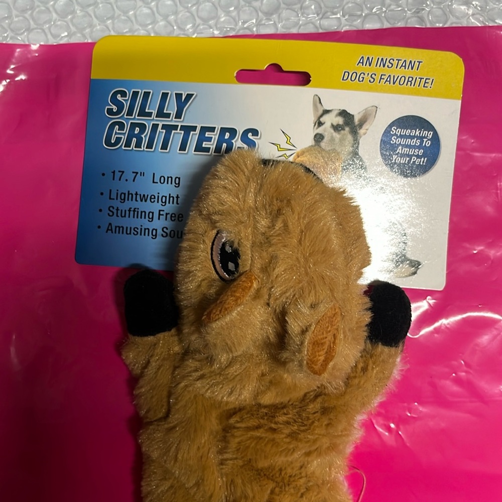 NEW Tekno  Silly Critter SQUIRREL BNWT stuffless Dog Toy NEW machine washable